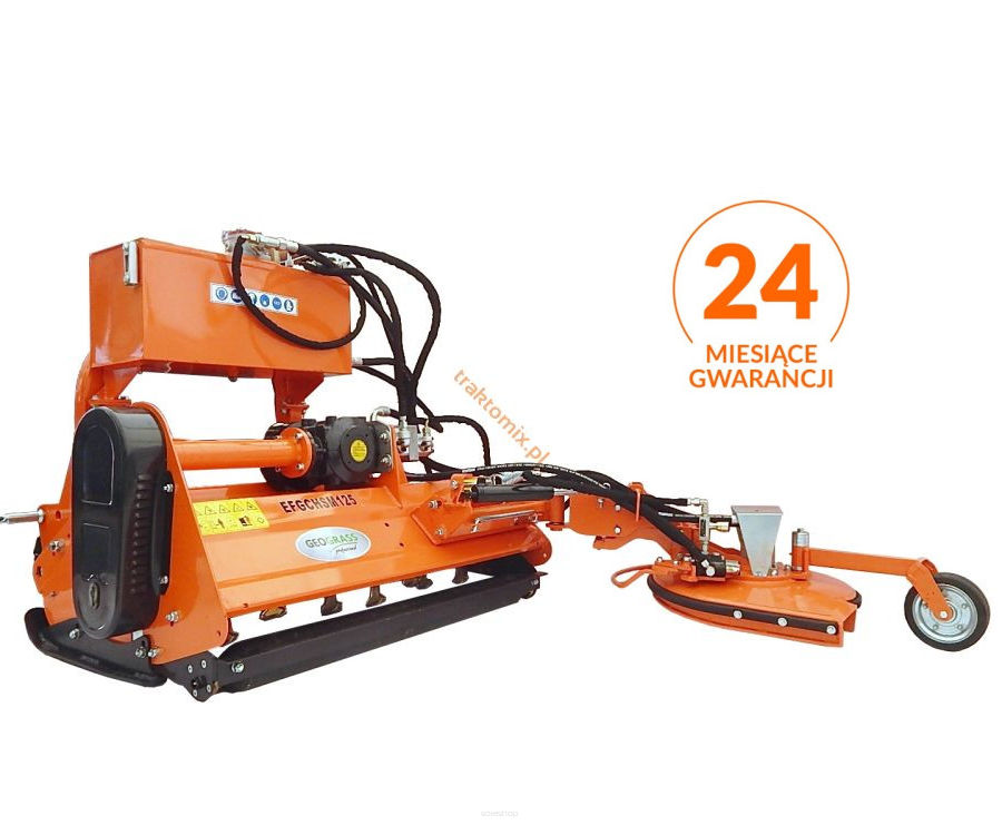 Kosiarka bijakowa mulczer z przesuwem hydraulicznym i kosiarką rotacyjną EFGCHSM 145